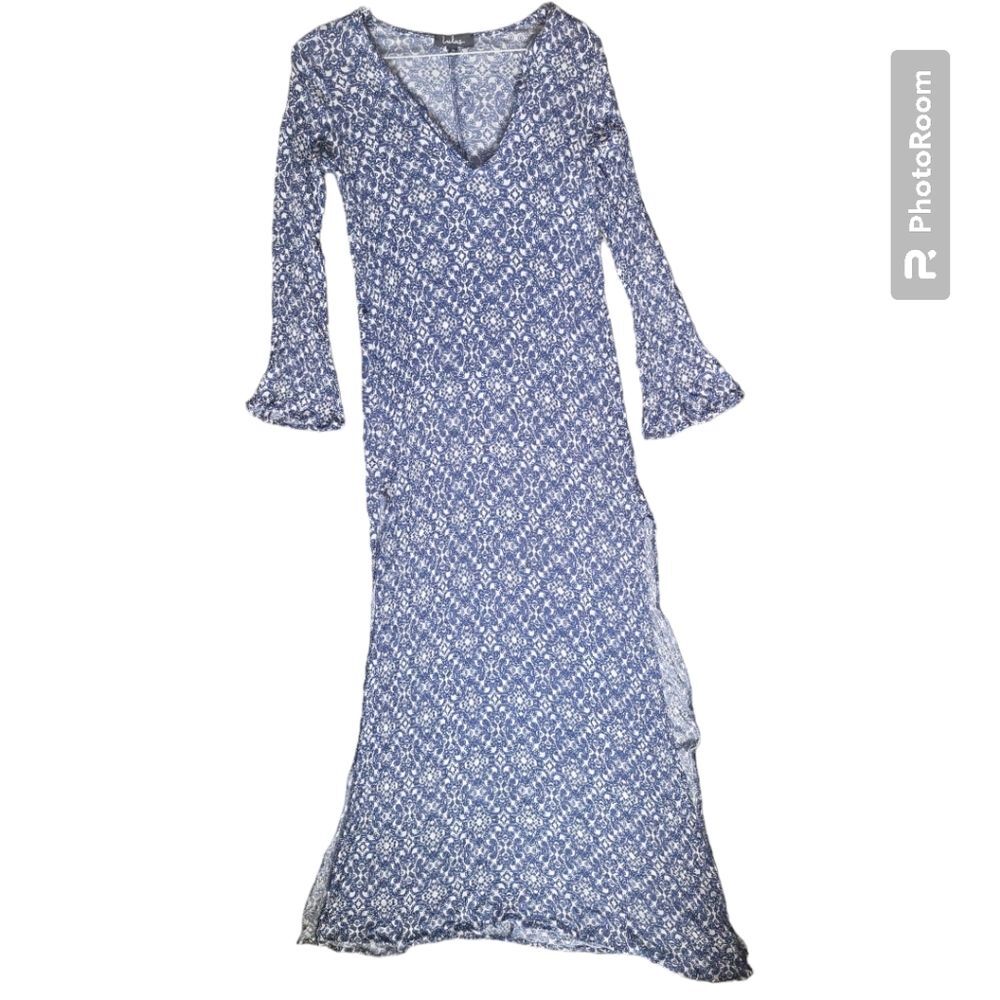 WELL LOVED LULUs Blue & White Maxi Dress - M